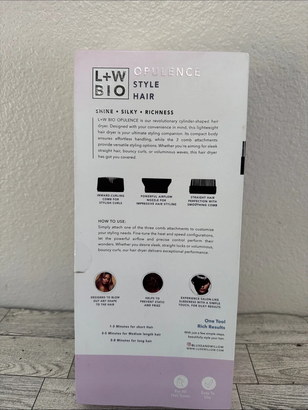 L+W Bio Opulence Lightweight Hair Dryer New in Box